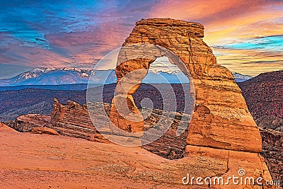 Delicate Arch in Arches National Park, Utah Stock Photo