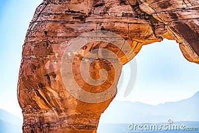 Delicate Arch Close Rock Canyon Arches National Park Moab Utah Stock Photo