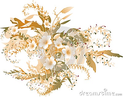 Delicate autumnal flowers Vector Illustration