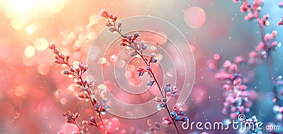 Delicate blooms bask in soft light, creating a mesmerizing tapestry Stock Photo