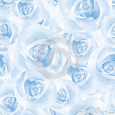 Delicate blue roses, seamless pattern Stock Photo