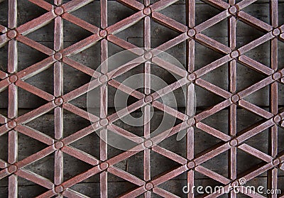 Delicate carved window lattice Stock Photo