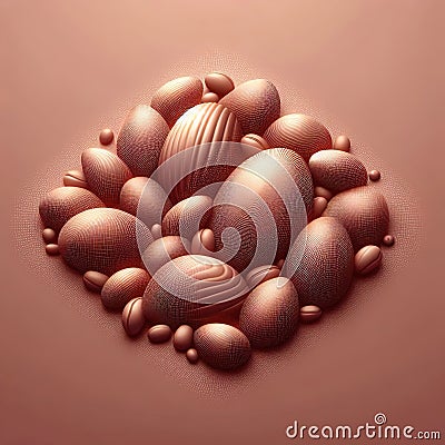 Delicate chocolate background. empty space. Cocoa beans for graphic design. Abstract background with aura, soft overlay Stock Photo
