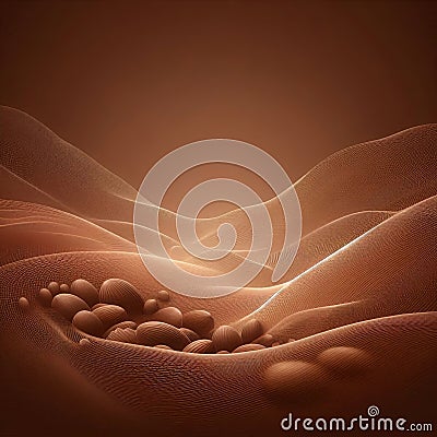 Delicate chocolate background. empty space. Cocoa beans for graphic design. Abstract background with aura, soft overlay Stock Photo