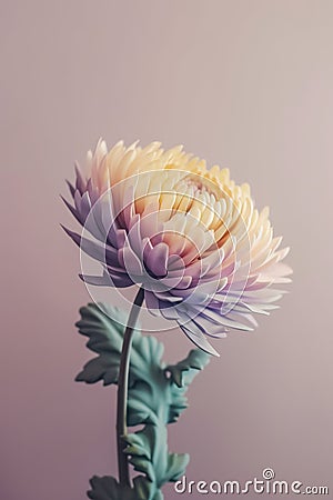 Delicate chrysanthemum flower on pastel pink background Stock Photo