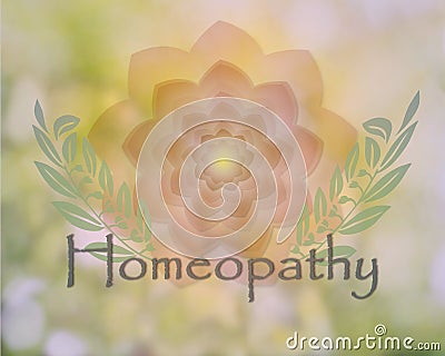 Delicate floral Homeopathy design Stock Photo