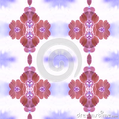 Delicate Floral Print. Majolica Tiles Print. Stock Photo