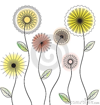 Delicate floral vector background Stock Photo