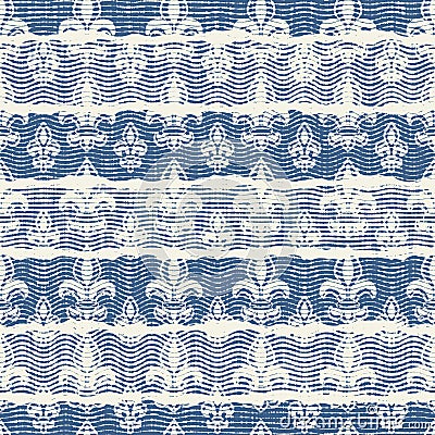 Delicate french lace effect seamless stripe pattern. Ornate provence style lacy ribbon country cottage decor background Stock Photo