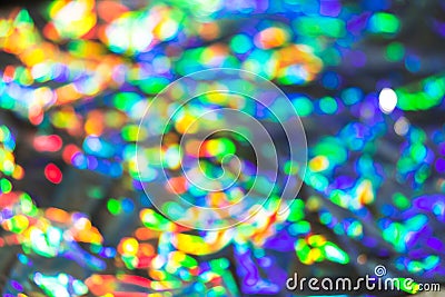 Delicate glitter bokeh rainbow background. Creative and moody color of the picture. Stock Photo