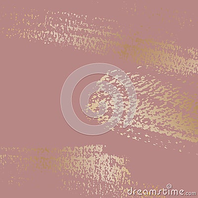 Delicate gold glitter sparkles on Dusty pink background. Vector decoration for wallpaper, canvas, wedding, business cards, Vector Illustration