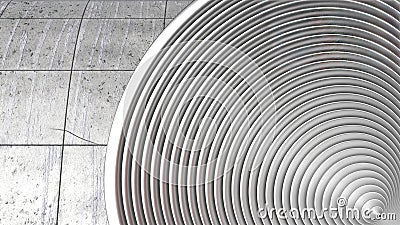 Delicate luxury curved silver elegant modern 3D Rendering abstract background made of metal plate and concrete Bezier curve Cartoon Illustration