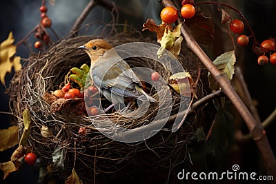 Delicate Nest bird eggs. Generate Ai Stock Photo