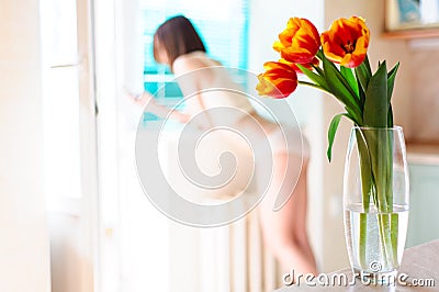 Delicate nude girl Stock Photo