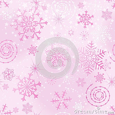 Delicate pink spotted Christmas pattern Vector Illustration