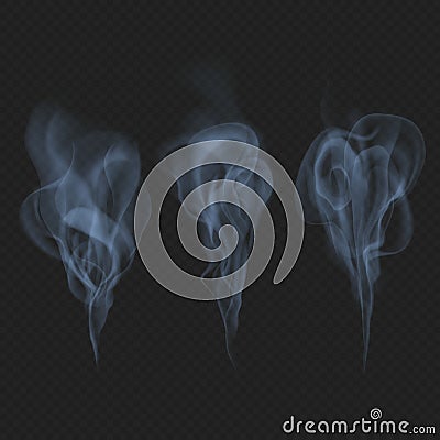 Delicate realistic smoke, fog or mist waves transparent effect. Just drop to artboard and enjoy! EPS 10 Vector Illustration