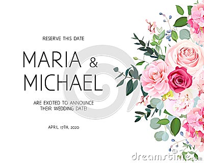 Delicate side wedding vector design frame Vector Illustration