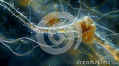 Delicate tendrils extending from a nematodes body each one ending in a small sharp hook that allows the microscopic Stock Photo