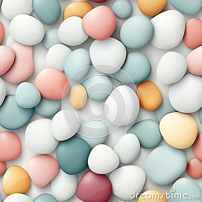 Delicate Vintage Pastel Pebbles Seamless Abstract AI Generated Cartoon Illustration