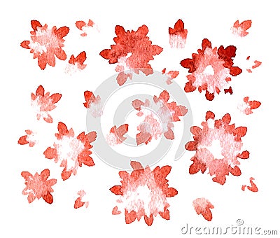 Delicate watercolor abstract flowers on a white background Stock Photo