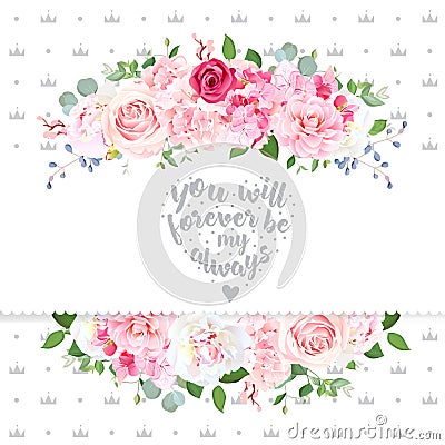 Delicate wedding floral vector design card Vector Illustration