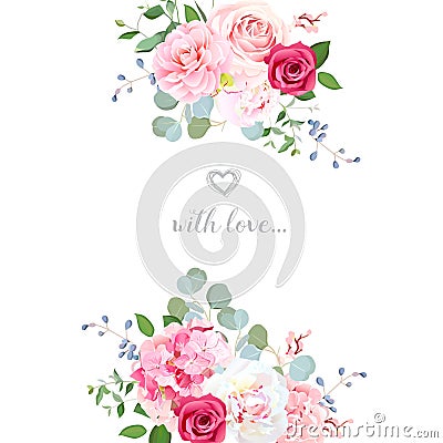 Delicate wedding floral vector design card Vector Illustration