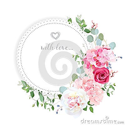 Delicate wedding floral vector design card. Vector Illustration