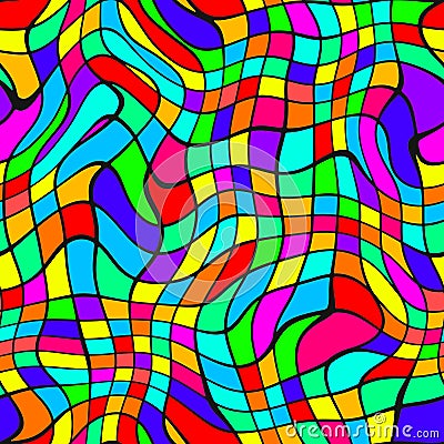 Delicate white chaotic square multicolored dots on black background seamless pattern. Soft abstract geometric pattern. Dots specks Stock Photo