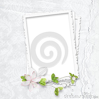 Delicate white frame Stock Photo