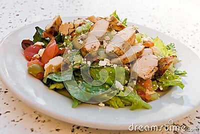 Delicatessen caesar salad with smoked turkey Stock Photo