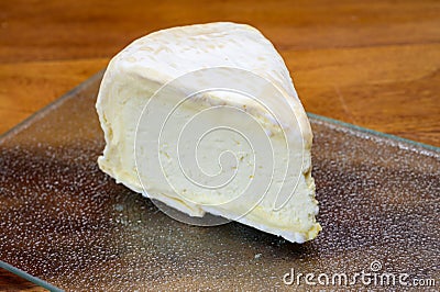 Delice de Bourgogne French cow`s milk cheese from Burgundy region of France Stock Photo