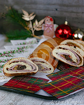 Delicioso pan de jamon para estas navidades Stock Photo