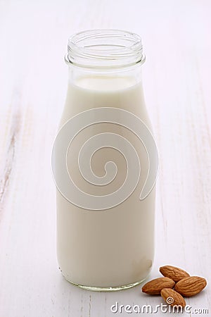 Delicious almond milk Stock Photo