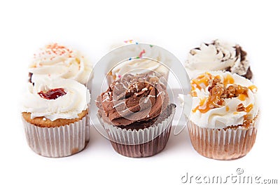 Delicious assorted cupcakes Stock Photo