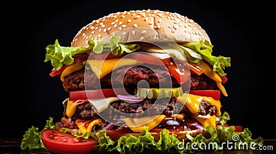 delicious background burger food colorful Cartoon Illustration