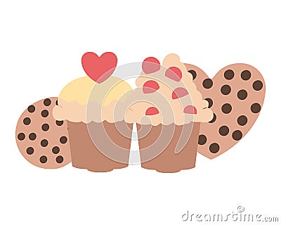 Delicious bakery cakes and cookies Vector Illustration