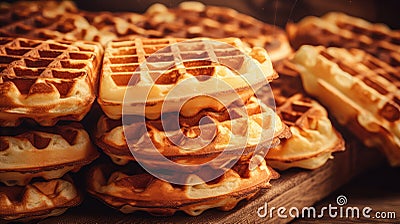 delicious bakery waffle food Cartoon Illustration