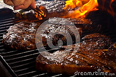 Delicious Barbeque Steaks Stock Photo