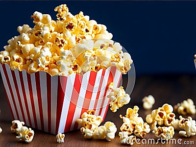 Delicious and Beautiful Buttered Popcorn Stock Photo