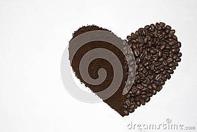 Delicious and beauty coffee heart Stock Photo