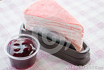 Delicious bekery set of crepe cake Stock Photo