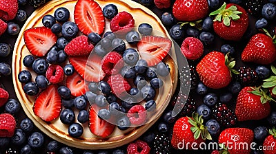 delicious berry pancake food Cartoon Illustration