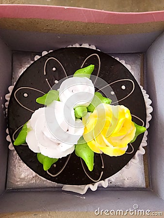 Delicious birthday cake image, chocolate cake Stock Photo