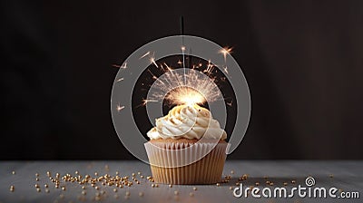 Delicious birthday cupcakes Stock Photo