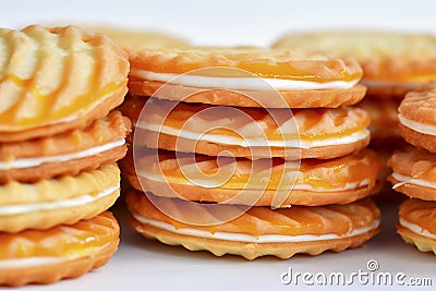 Delicious Biscuits on White Background Stock Photo