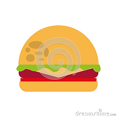 Delicious burger isolated icon Vector Illustration