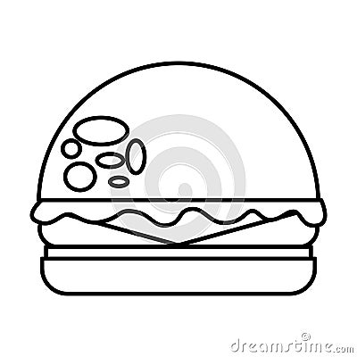 Delicious burger isolated icon Vector Illustration