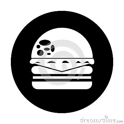 Delicious burger isolated icon Vector Illustration