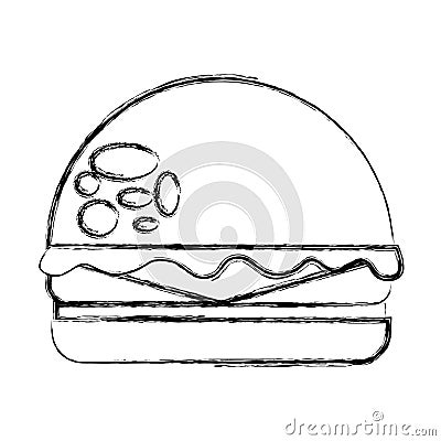 Delicious burger isolated icon Vector Illustration