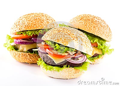 Delicious burgers with beef Stock Photo